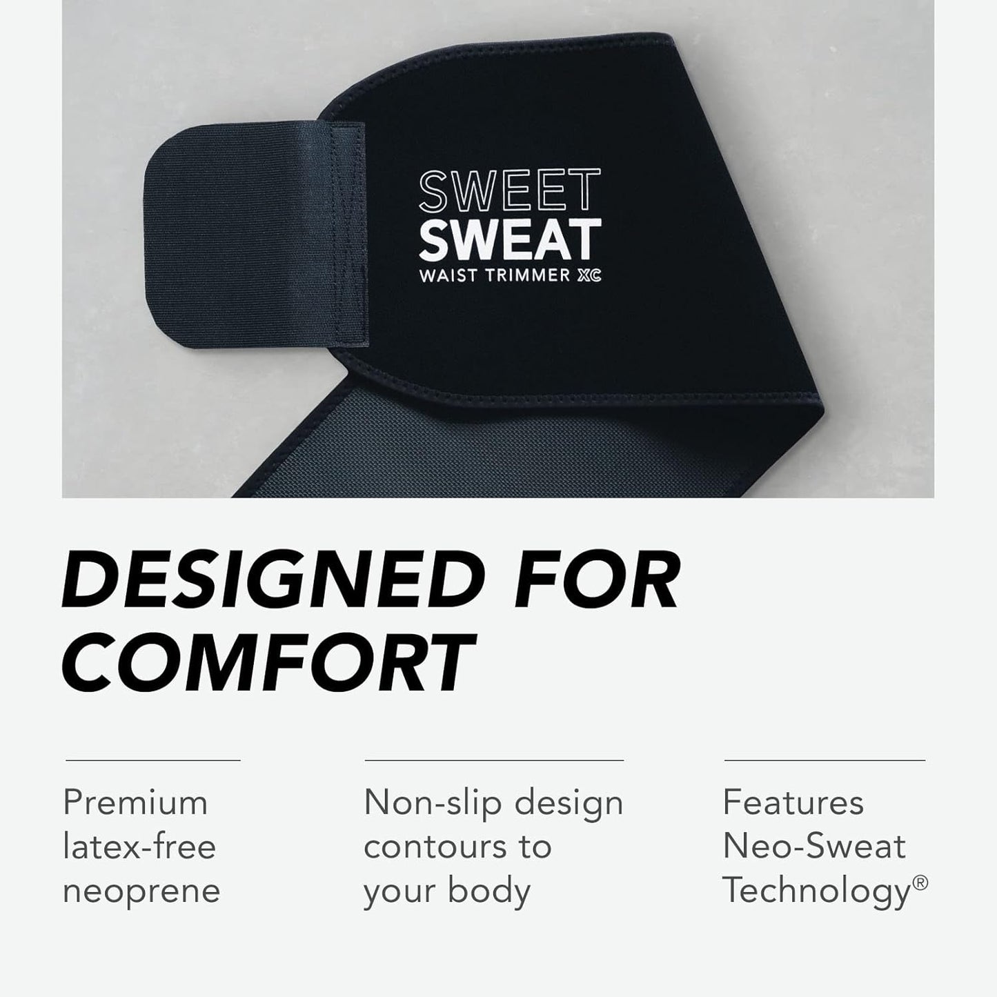 Sweet Sweat Waist Trimmer for High-Intensity Training - Adjustable Sweat Band for Men & Women, Black/Pink