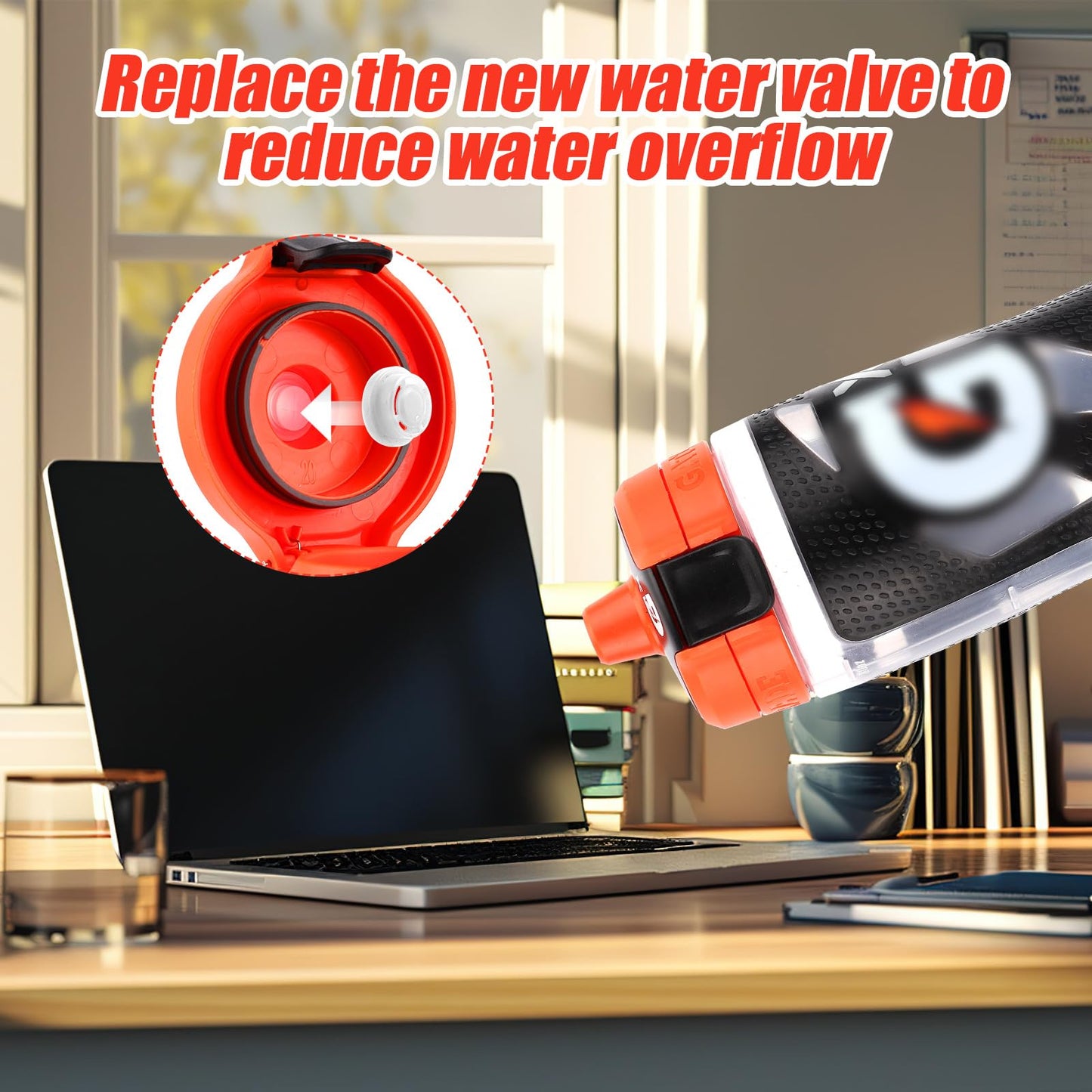 4pcs Dispensing Rubber Valves Compatible with Gatorade Water Bottle, Silicone Valve Replacement Lid for Gatorade GX 30oz & Plastic Inserts & Seals & Screwdriver