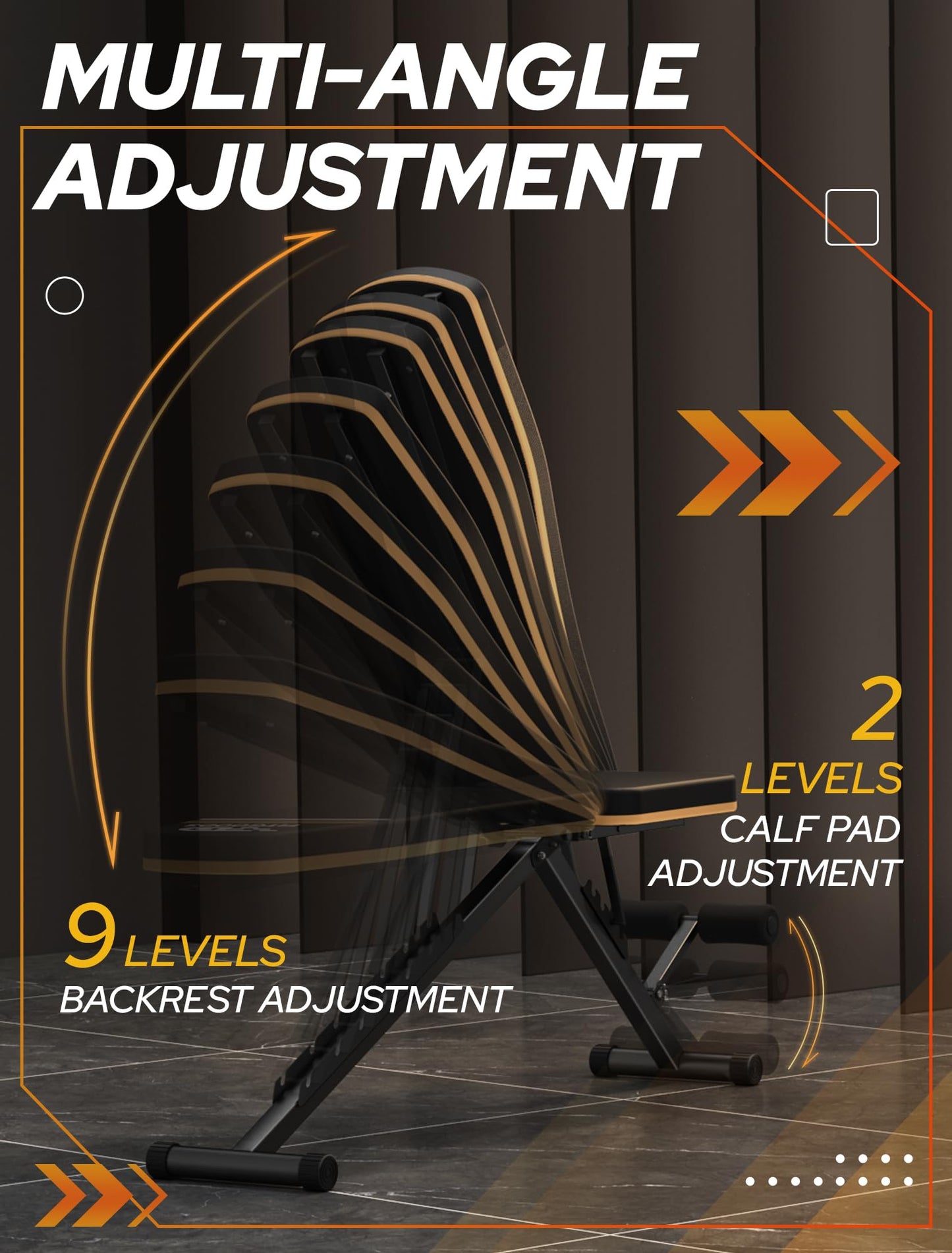 FitGoods Weight Bench Press, Foldable Workout Bench for Home Gym, 660 LBS Stable Incline Decline Bench for Full Body, Weight Benches for Home Gym, Sit up Bench Strength Training Benches