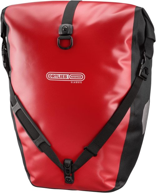 Back-Roller Classic QL2.1 Bicycle Bags - Waterproof 40L Pair in Black/Red