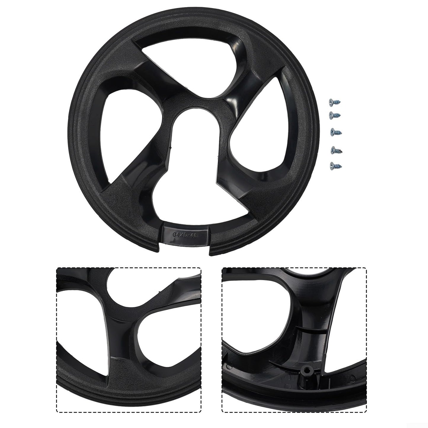 48T Bike Chain Guard Protector, Bike Crankset Chain Wheel Cover Shield, 12Cm Chainring Guard Sprocket Cover, Cycling Gear Protection For Bicycle, City Road/Mountain Bikes (G4XD-48)