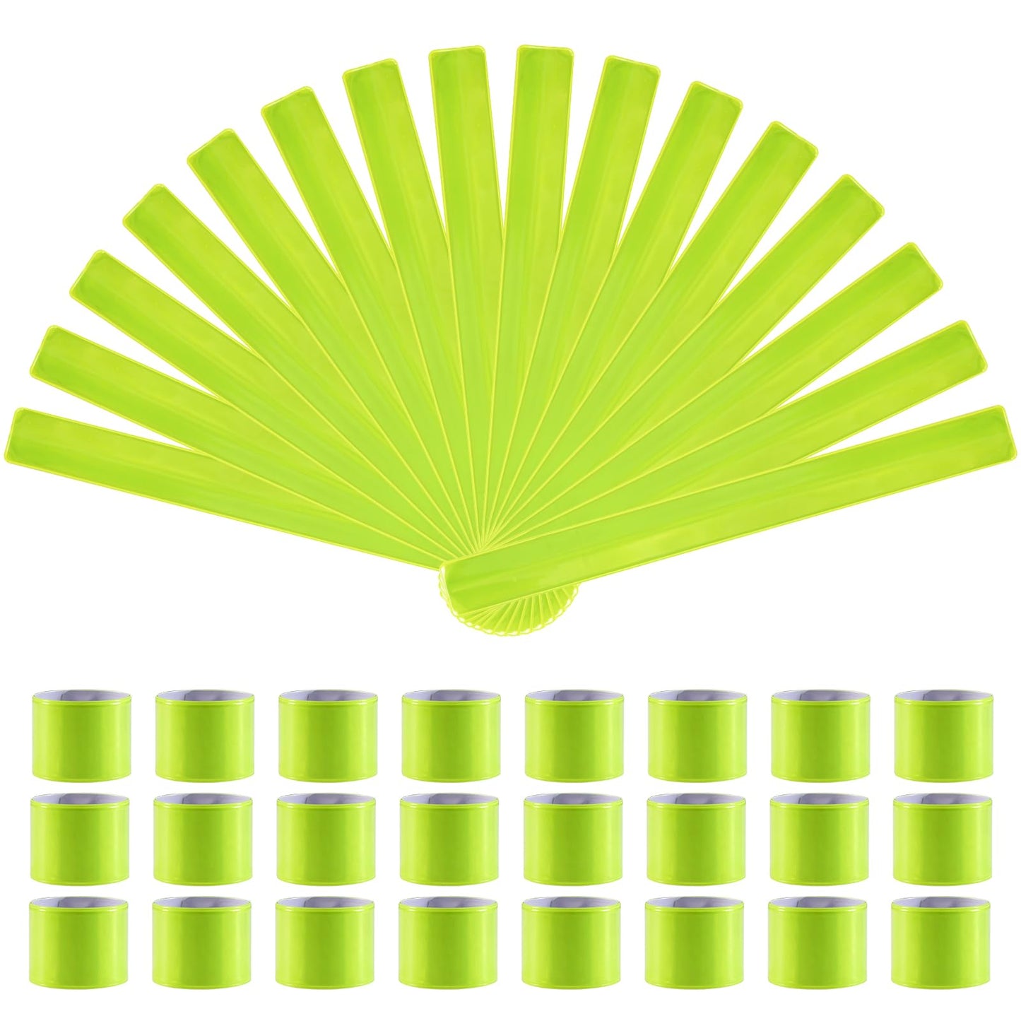40 PCS Reflective Slap Bands,Reflector Snap Bands Fluorescent Slap Armbands Reflector Strips High Visibility Slap Safety Bands for Children Adults Boys and Girls When Cycling Running Jogging