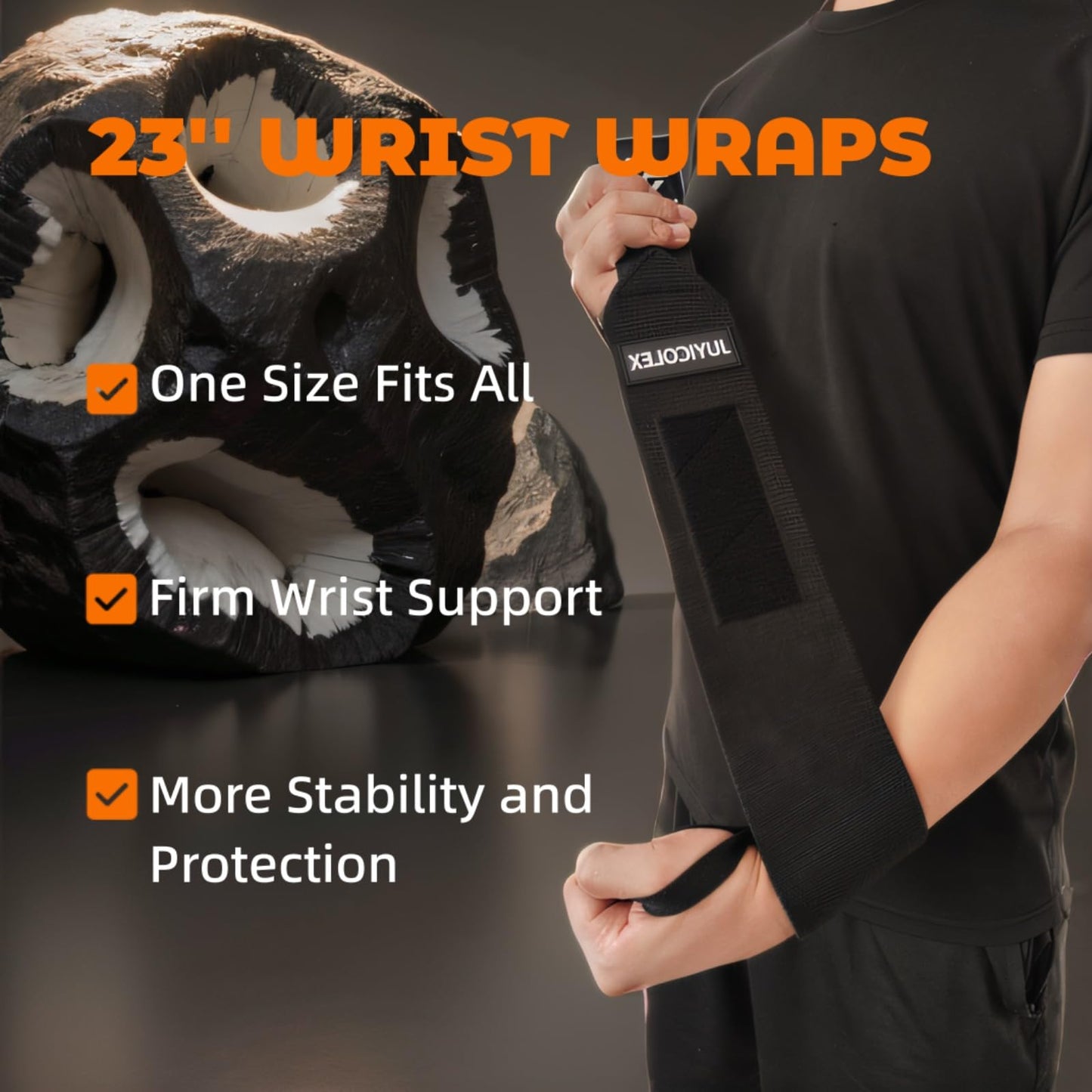 JUYICOLEX Weightlifting Wrist Wraps Professional Quality Wrist Support with Heavy Duty Thumb Loop - Best Wrap for Powerlifting, Strength Training, Bodybuilding