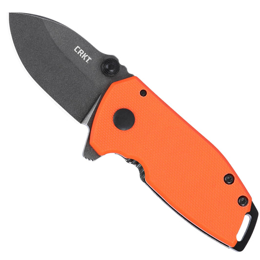 CRKT Squid Compact Everyday Carry Assisted Folding Knife with Frame Lock: D2 Plain Edge Blade, G10 Handle, Pocket Clip, 2486