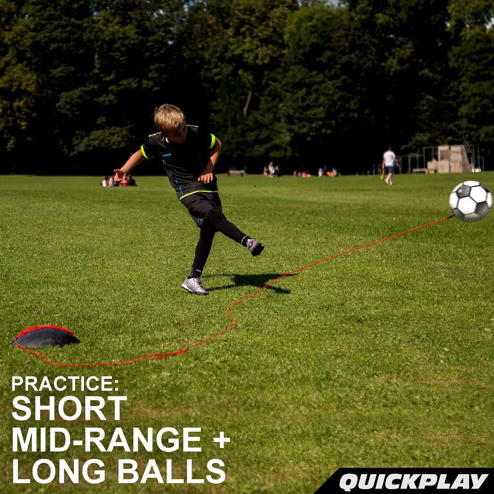 QUICKPLAY Replay Soccer Training Ball | Adjustable Bungee Elastic Training Ball with Base Weight