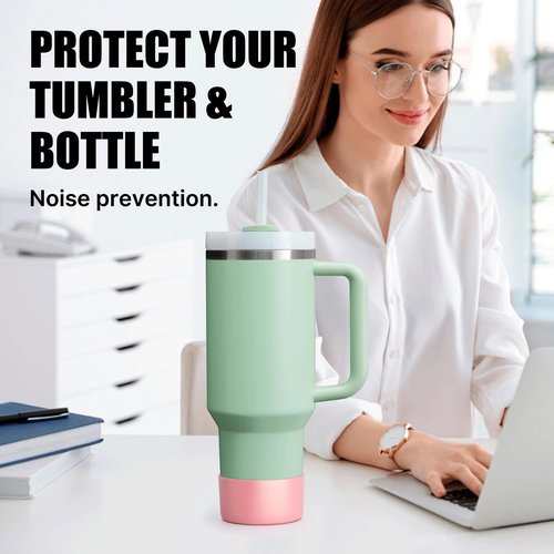 Diumepo Silicone Boot for Stanley 40 oz Tumbler- Matte Luster Protective Silicone Sleeve Fit for Hydroflask Water Bottle 12 oz -24 oz, Glitter Anti-Slip Bottom Sleeve Cover, BPA (Green)