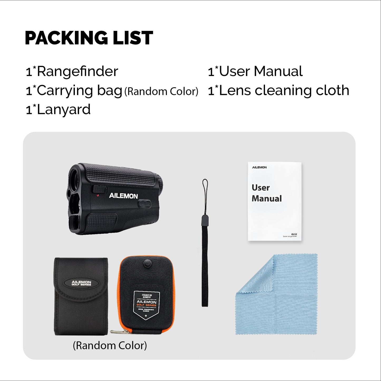 AILEMON Golf Laser Rangefinder Hunting Range Finder 900Y Fast Focus High-Precision Continuous Scan Flag Pole Locking Vibration Function Slope Mode Range Finder