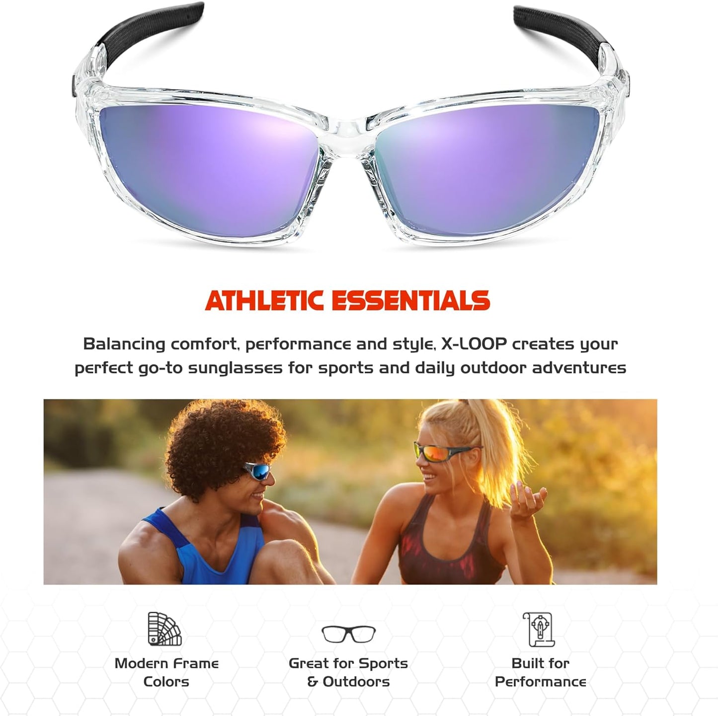 Polarized Sports Sunglasses for Men - UV400 Baseball, Running, Cycling & Golf