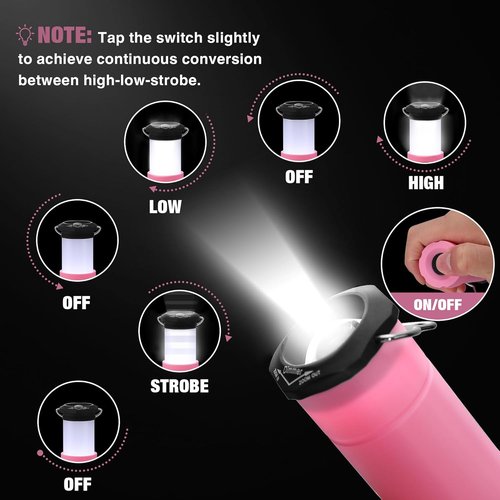 EverBrite 2-in-1 Mini Lanterns and Flashlights with 3 Modes, 2 Pack Portable Outdoor LED Zoomable Torches, Camping Essentials for Hurricane, Hiking, Night Walking, Emergency