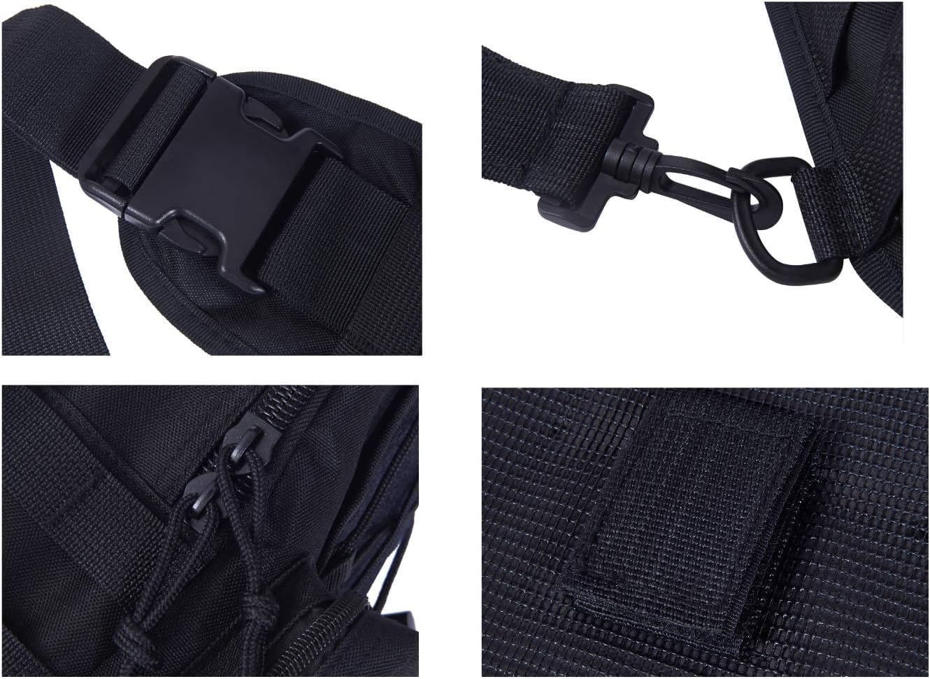 FAMI Outdoor Tactical Bag Backpack, Military Sport Bag Pack Sling Shoulder Backpack Tactical Satchel for Every Day Carry (Black)