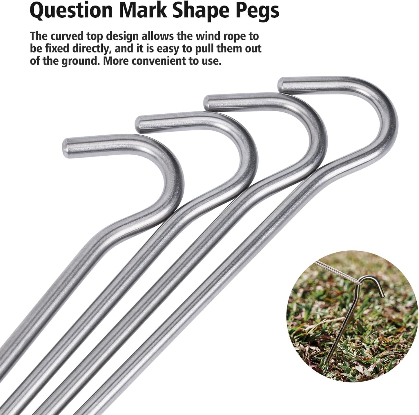 iBasingo Titanium Alloy Pegs Camping Tent Pegs Portable Elbow Grass Nail Tent Hardware