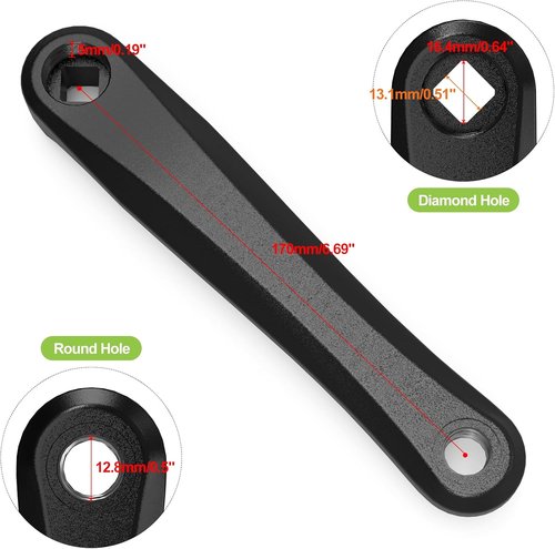 BAFANG Crank Arm Only Right Side 170mm Diamond Hole Crank