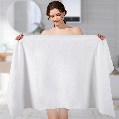 Charmyth Disposable Bath Towel 1 Pack 56'' x 27.5'' Disposable Body Towels for Travel, Durable Large Portable Towels for Camping Beach Swimming SPA, Individually Packed