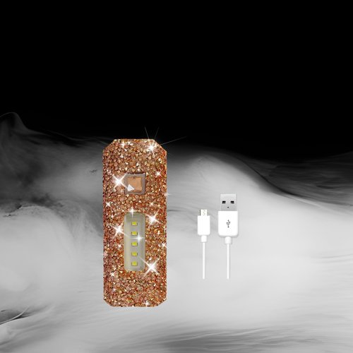 Pink Flashlight for Girls Rechargeable Flashlights Bling Diamond Rhinestone Camping Small Flashlight Camping Essentials for Woman