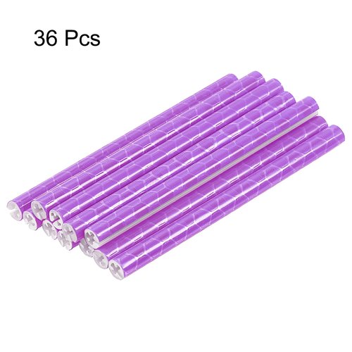 HARFINGTON 36pcs Bike Reflective Spoke Skins 0.2" Plastic Bicycle Spoke Reflectors Spoke Covers Trim Wrap Wheel 360°Visibility for Road Mountain Bike Motorcycles Decoration, Purple