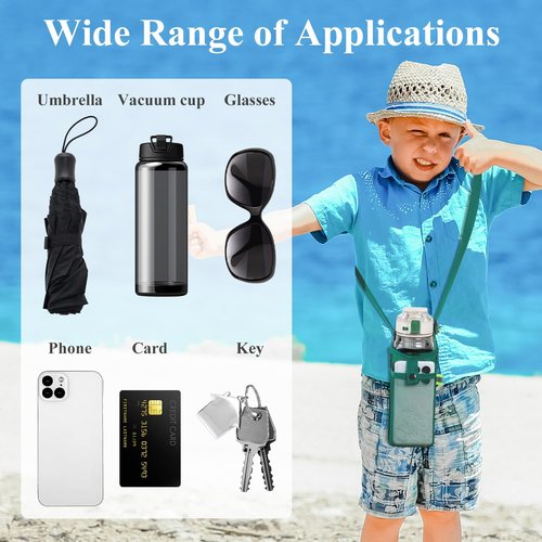 HTZNHXT 3Pcs Water Bottle Holder with Strap, Mesh Water Bottle Bag Carrier with Adjustable Shoulder, Water Bottle Carrier with Strap and Pouch for Walking and Travelling
