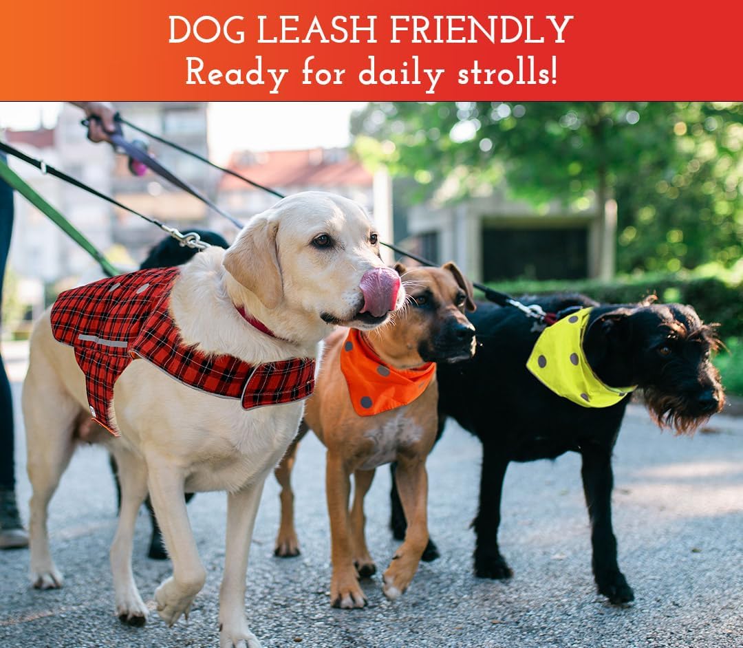 Reflective Dog Bandana Bib - High Visibility Safety Apparel, Reversible Fluorescent Orange/Yellow, XS-S