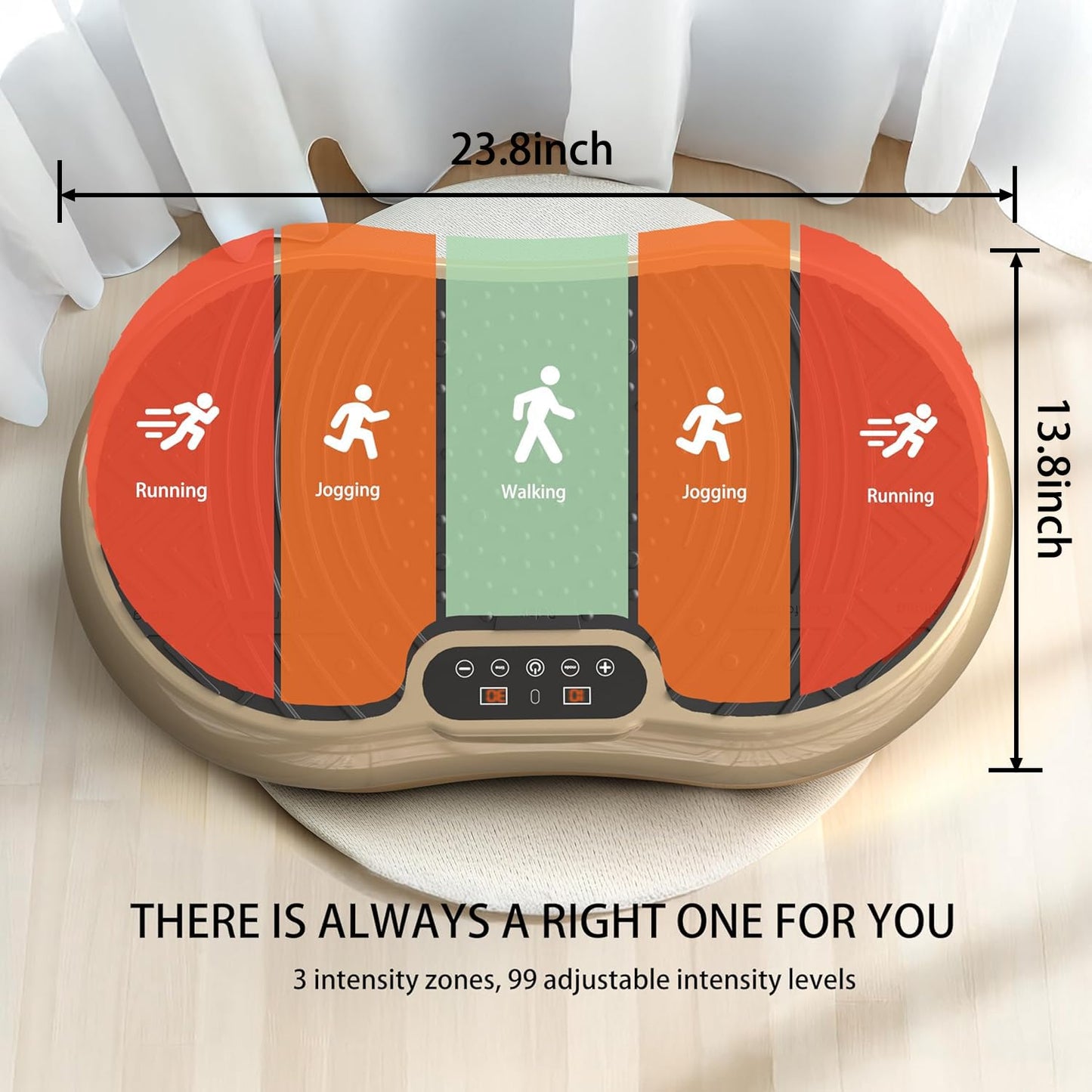 FITMIND Vibration Plate Exercise Machine, 24" x 14" Extra-Large Vibration Plate for Lymphatic Drainage, Vibration Plates for Weight Loss, Relaxing, Recovery