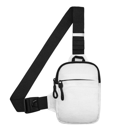 YAMEIZE Mini Crossbody Sling Bag - Trendy Small Chest Bag with Adjustable Strap for Men Women Multipurpose Daypack (White-(Mini))