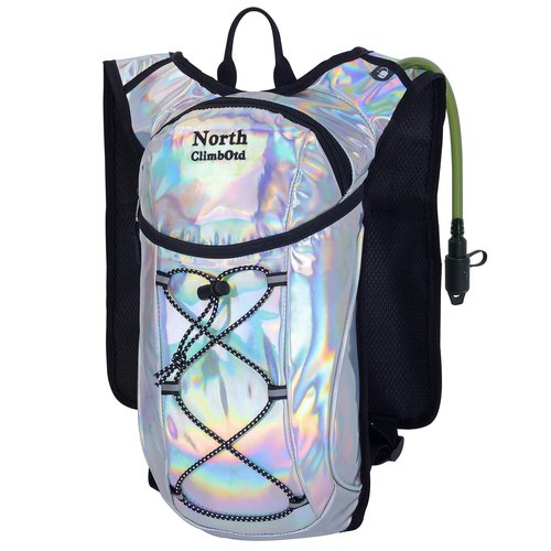 NorthClimbOtd Reflective Water Hydration Backpack, Hiking Hydration Backpack, Hydration Bag with 2L Water Bladder High Flow Bite Valve, for Running, Biking, Climbing, Festival Rave for Men Women