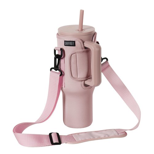SHHVRE-Y Water Bottle Carrier Bag Compatible for Simple Modern 40oz Tumbler with Handle, Travel Water Bottle sling with Adjustable Shoulder Strap for Camping(Almond Birch)