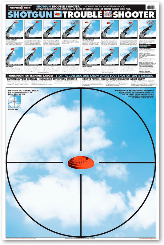 Shotgun Trouble Shooter - Trap Skeet Sporting Clay Pigeon Diagnostic Training and Patterning 25x38 Inch Paper Shooting Targets - Made in The USA