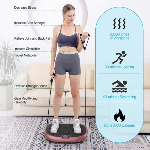 AXV Vibration Plate Exercise Machine Whole Body Workout Music Vibrate Fitness Platform Lymphatic Drainage Machine for Weight Loss Shaping Toning Wellness Home Gyms Workout