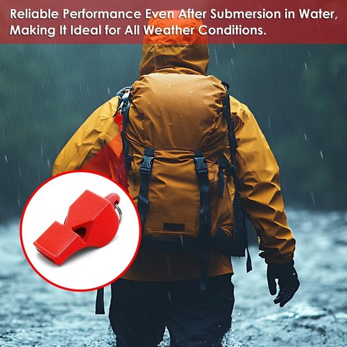 smrtcol Emergency Whistles with Lanyard 10 Pack Red Safety Whistle for Lifeguard Outdoor Emergency Camping Hiking Boating Loud Signaling Whistles