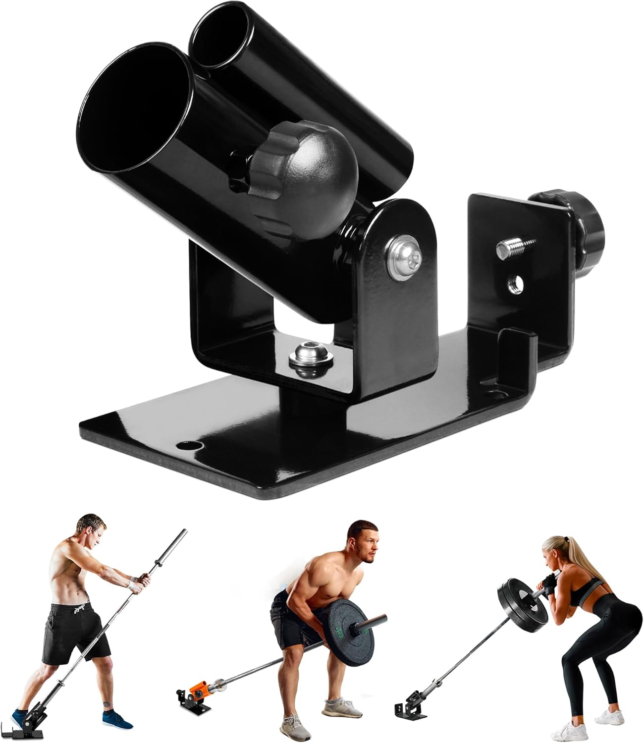Yes4All Deluxe T-Bar Row Platform – Full 360° Swivel & Easy to Install – Fits 1” Standard and 2” Olympic Bars (8. Black - T-Bar Row Platform + Lock Jaw 1inch & 2inch)