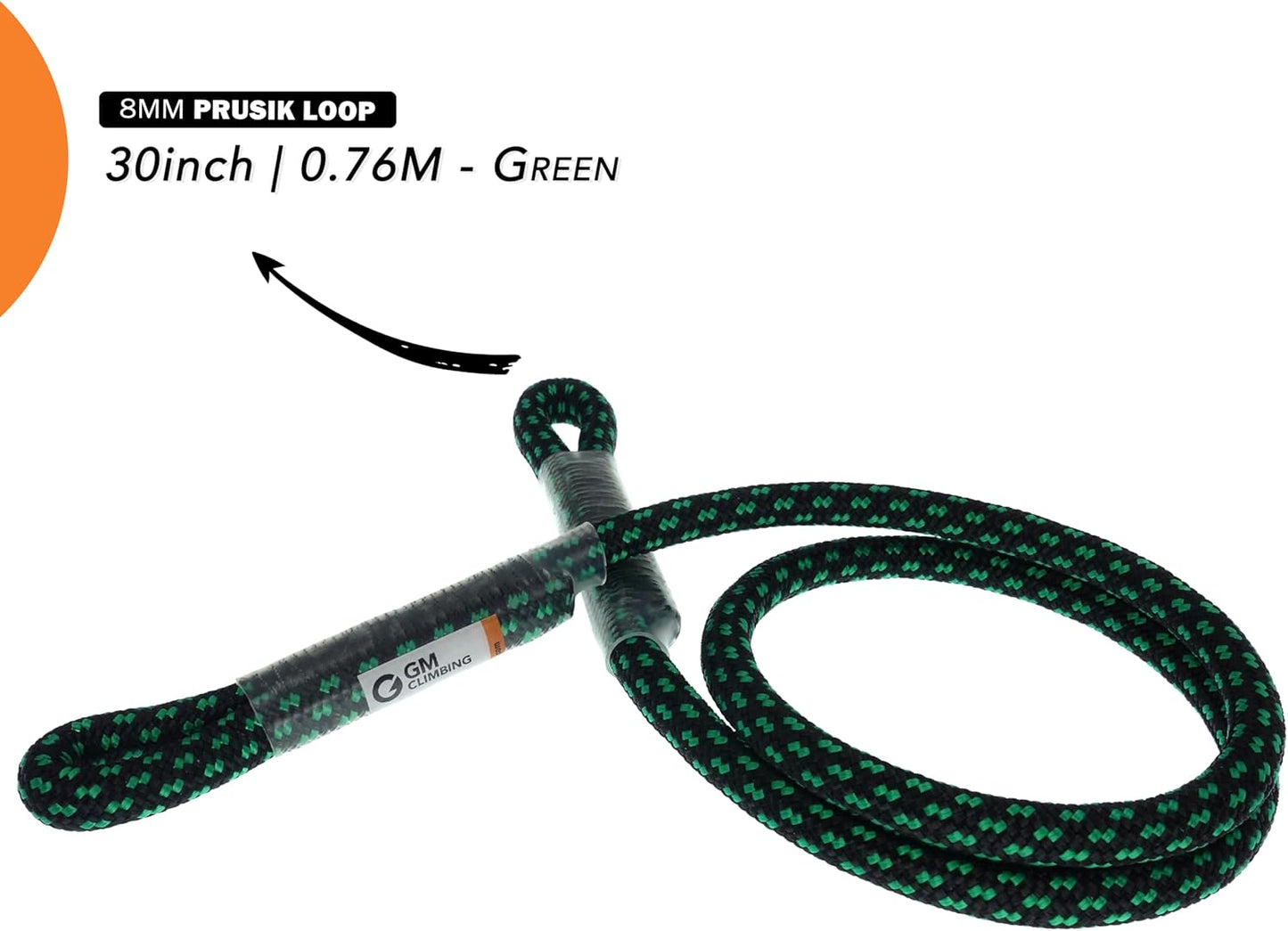 GM CLIMBING 8mm (5/16") Prusik Swen Eye-to-Eye Pre-Sewn 30 inch / 45 inch