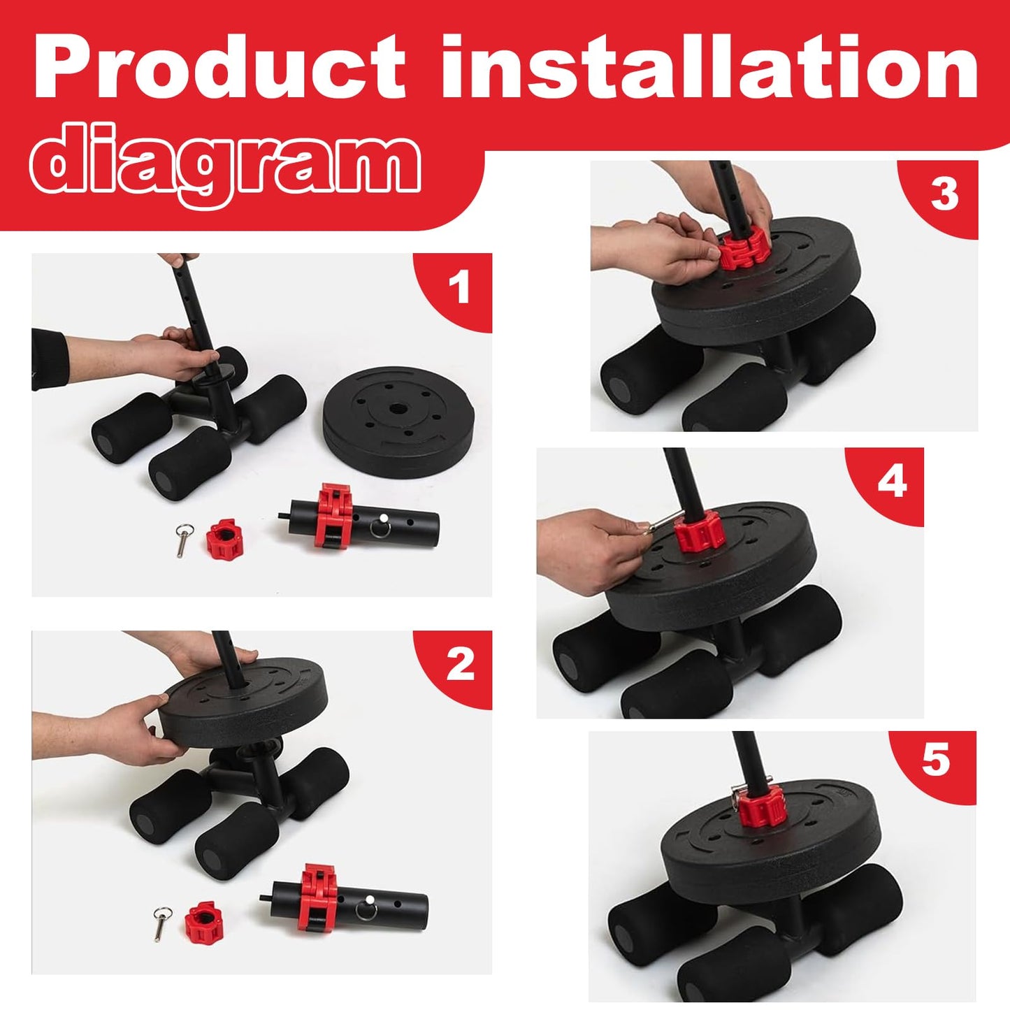 ANOSWXG Tib Bar, tibialis trainer, tibialis bar, Knees Over Toes Equipment for Strengthening Calves/Shins/Ankles, Fits 1" or 2" Olympic Weight Plates (Black)