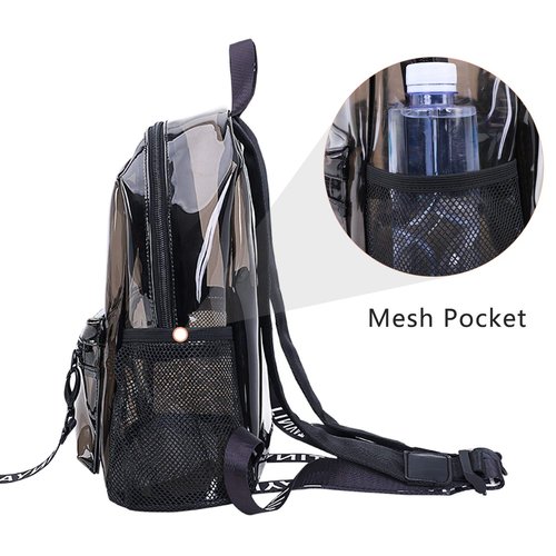 TINYAT Small Clear backpack for Women See Through Clear Bag Cute Transparent Backpack for Work, Concerts, Sports, Travel