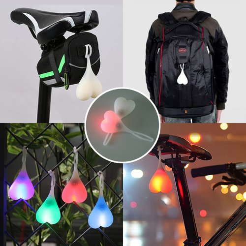 YUERWOVER Bike Reflectors LED Bicycle Rear Lights Night Essential Cycling Balls Tail Light Seat Back Egg Lamp Waterproof Silicone Warning Light for Truck (Red)
