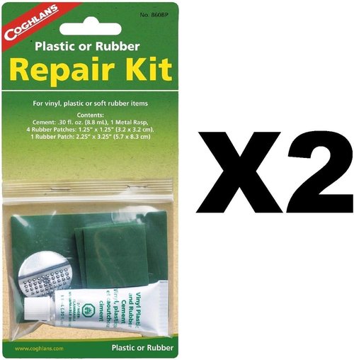Coghlan's Repair Kit - Plastic/Rubber - 7.5" H x 3.75" W x 1.25" L - 1 PK - Includes Cement, Metal Rasp, Rubber Patches - #860BP