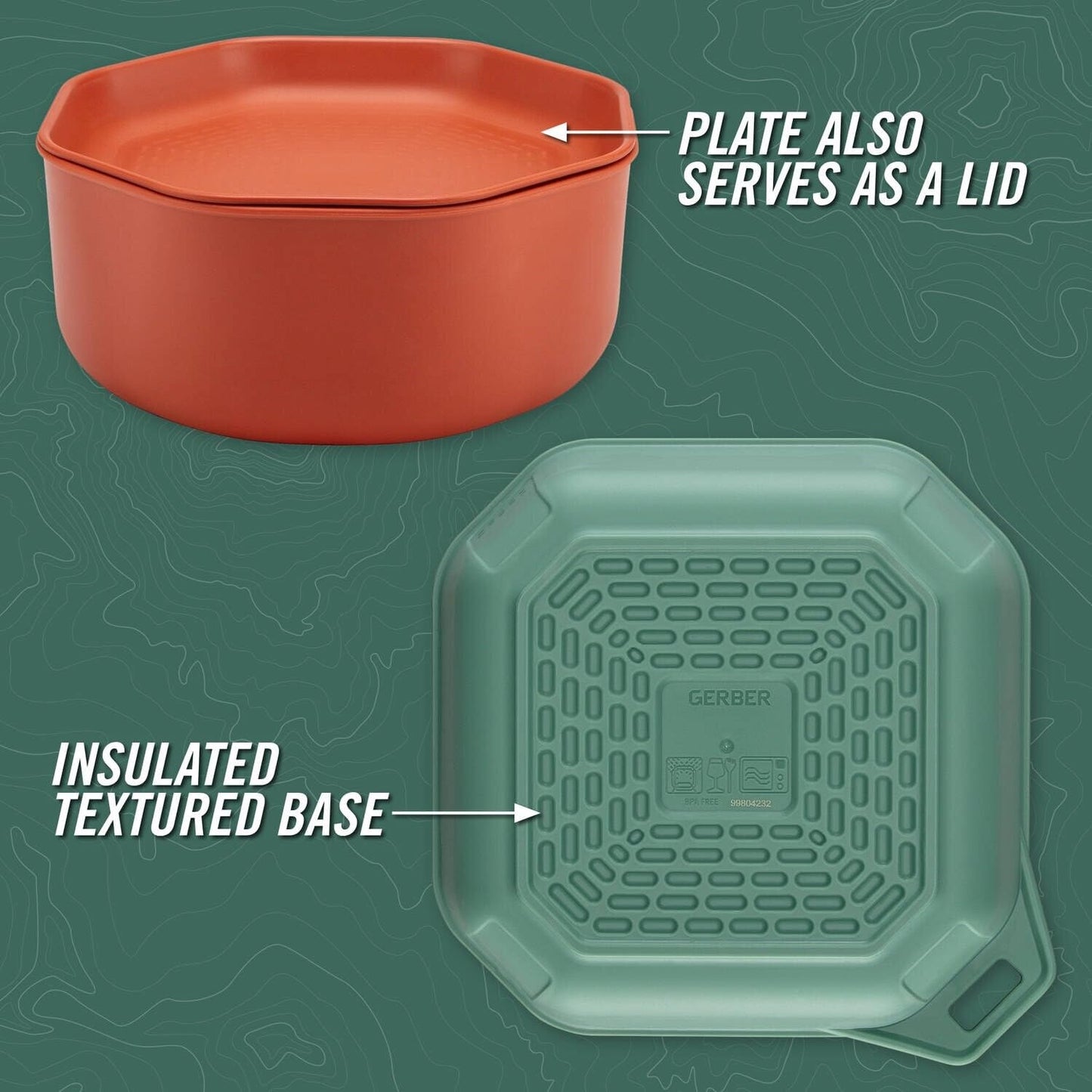 Gerber Gear ComplEAT Tableware Set - Polypropylene Camping Cookware - Portable Outdoor Tableware - 4 Plates, 4 Bowls & 1 Mixing Bowl