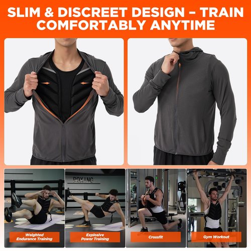 Body Factor Weighted Vest for Men and Women with Reflective Stripes 10LB/15LB/20LB/13LB-22LB Adjustable Buckle Straps Weight Vests for Strength Training, Running, Fitness, Cardio, Weight Loss