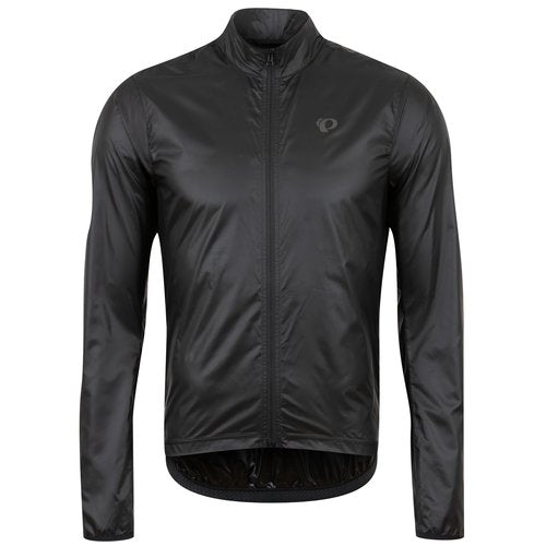 PEARL IZUMI Men's Attack Barrier Jacket, Ultralight Fabric & Form Fitting Cycling Jacket With Water Repellent Treatment & Reflective Elements For Safety, Black, Large