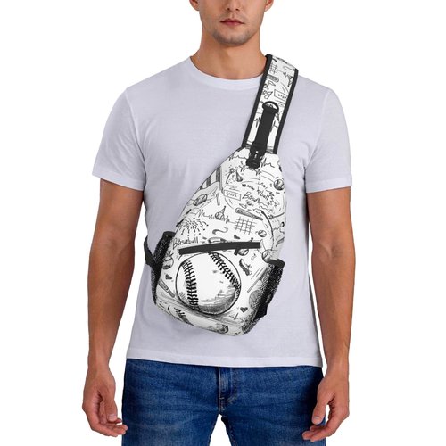 Baseball Sling Bag Sport Ball Chest Bag Casual Backpack Baseball Crossbody Bags Travel Hiking Daypack For Adults Women Men Gifts