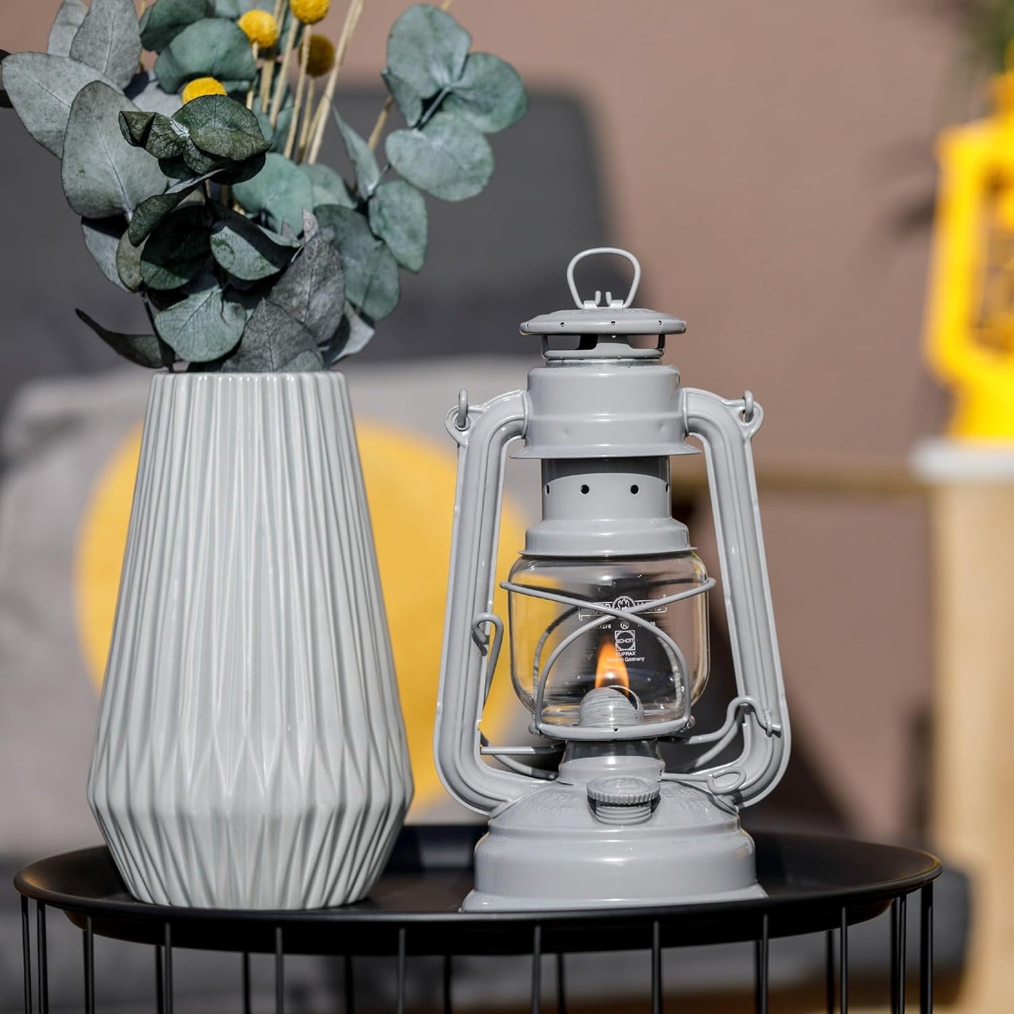 Outdoor Kerosene Fuel Lantern, German Made Weather Resistant Baby Special 276 Galvanized Hurricane Lamp for Camping or Patio, 10 Inches, Bronze