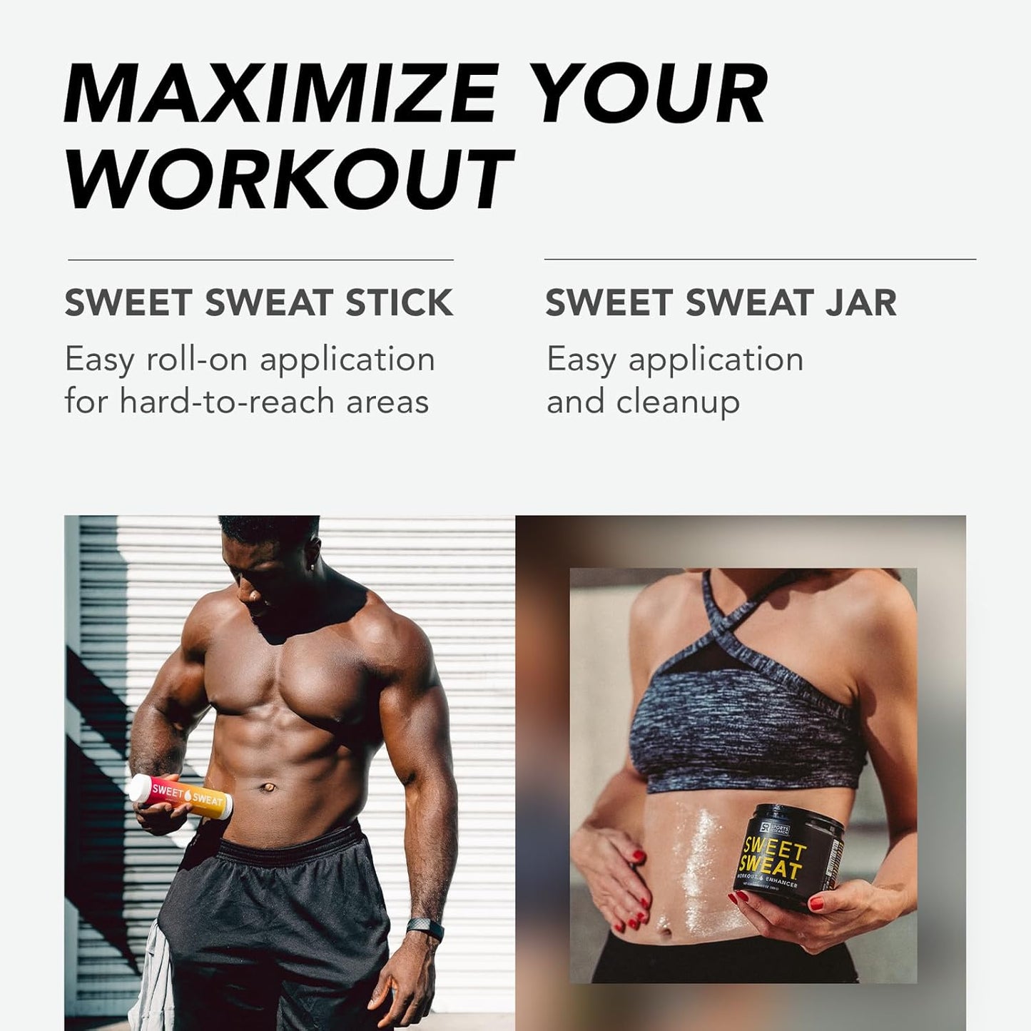 Sports Research® Sweet Sweat Unscented 'Workout Enhancer' Gel - Maximize Your Exercise & Sweat Faster - 13.5oz Jar