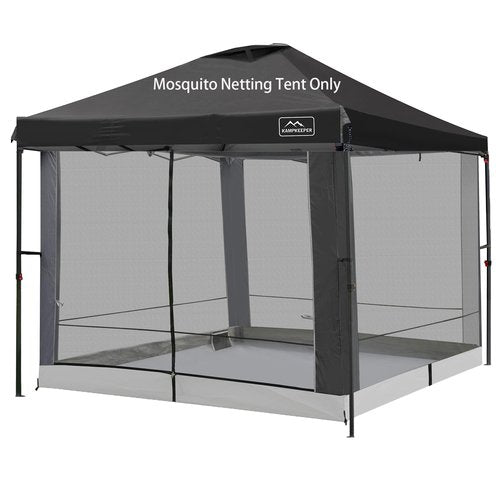 Canopy Universal Mosquito Netting Tent, Converts 10'x10' Canopy Gazebo into Camping Inner Tent, Screen House Camping Cube with Full PE Floors for Patio, Outdoor, Garden and Backyard.(Black)