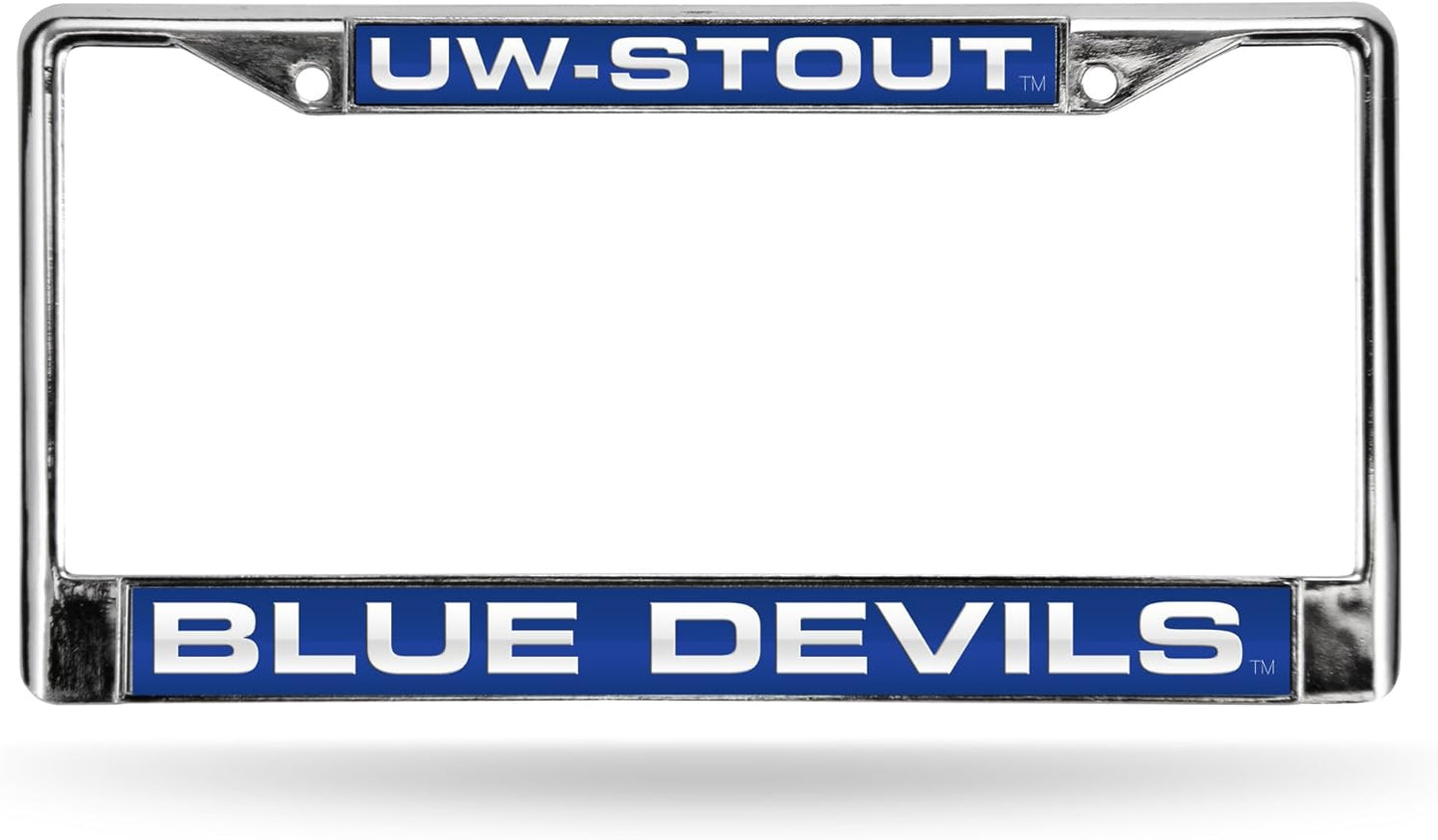 Rico Industries NCAA Unisex-Adult Laser Cut Inlaid Standard Chrome License Plate Frame
