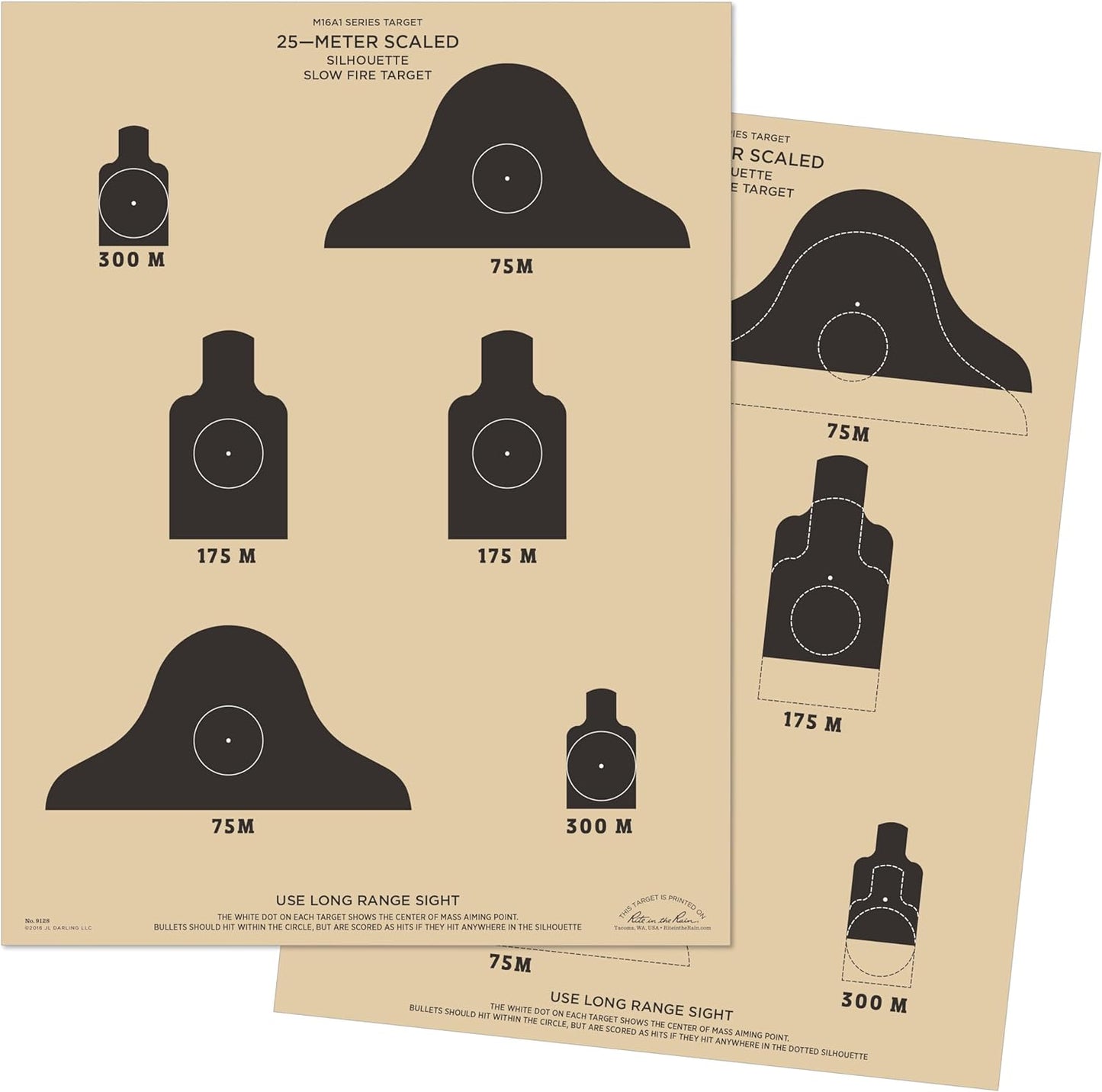 Rite in the Rain Weatherproof Diamond Pattern MOA Precision Distance Shooting Targets, 11" x 17", 25 Sheet Pack (No. TGMOALR-D)