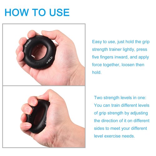 uxcell Hand Grip Strengtheners, 70-80Lb Silicone Grip Strength Training for Stress Relieve & Rock Climbing, 2 Pcs