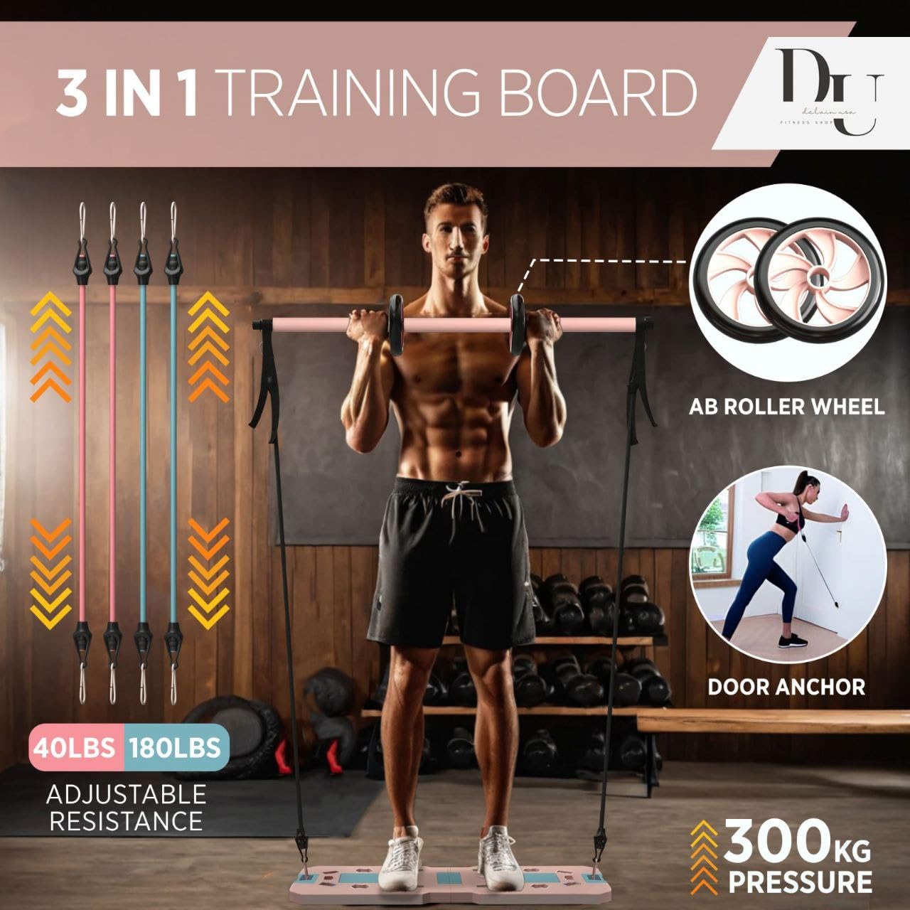 Generic Push Up Board, Home Workout Equipment, Pushup Board, Gym Stuff for Men, Home Workout Equipment (Pink)