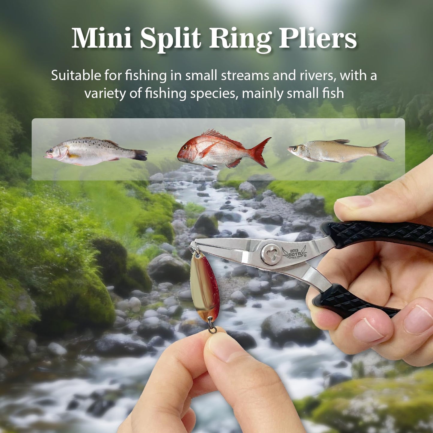 2013 BOTR Stainless Steel Snap Split Ring Fishing Plier, Lightweight and Durable Micro Lure Fishing Tool
