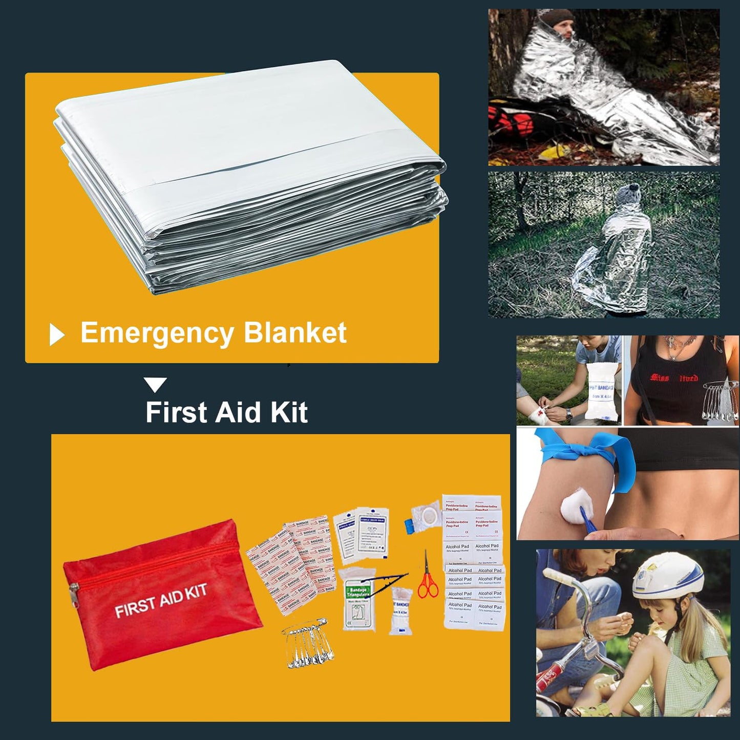 First Aid and Survival Kit, Outdoor Survival Gear Equipment with Telescopic Pen Fishing Rod for Camping Hunting Hiking Adventures, Birthday Gifts for Men Dad Him Husband Boyfriend Teen Boy