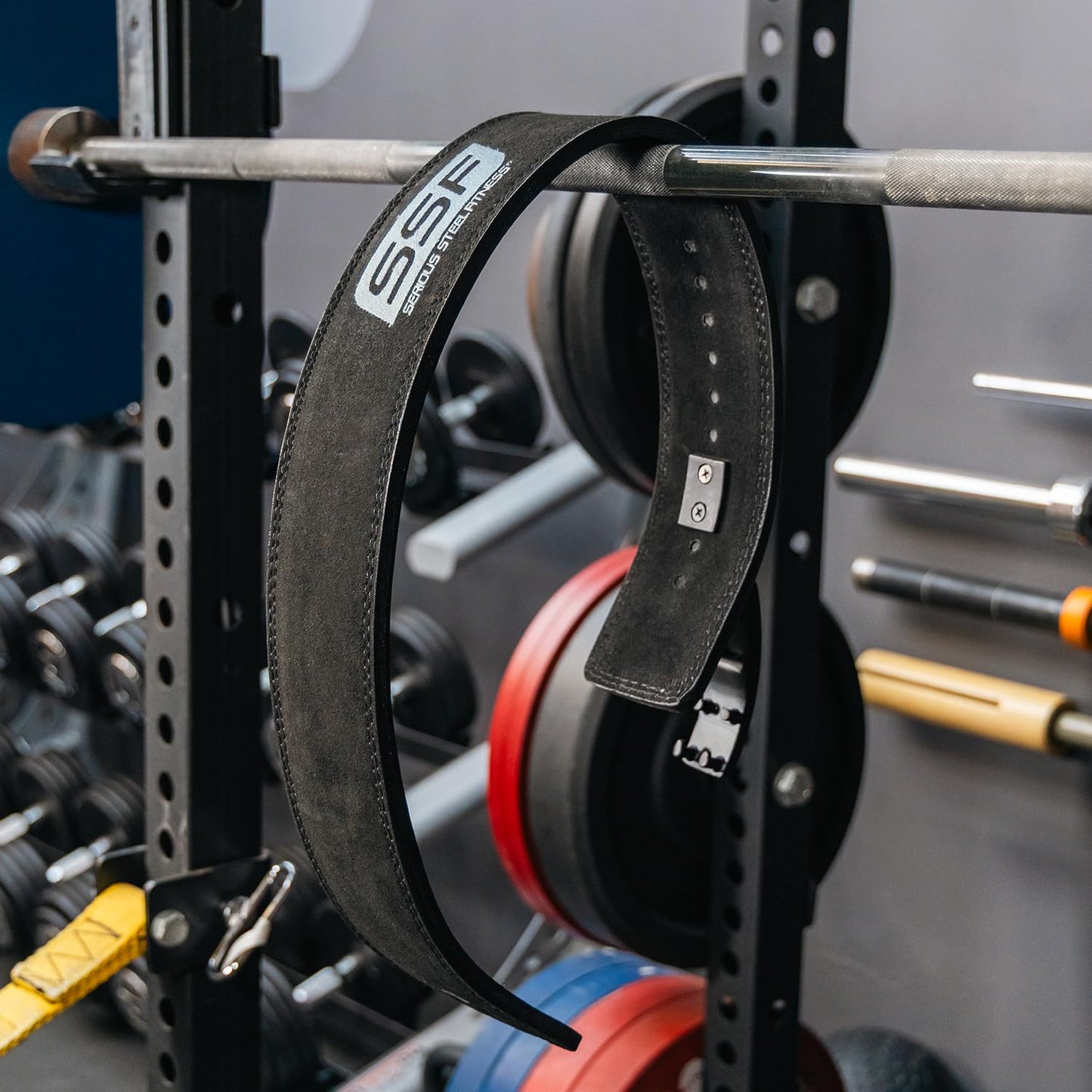 Serious Steel Fitness Lever Powerlifting Weightlifting & Exercise Belt, 4" Wide & 10MM Thick (Medium)