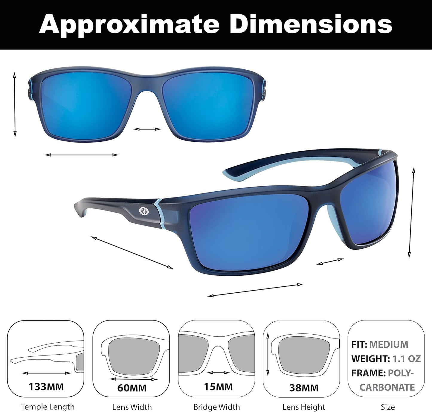 Polarized Fishing Sunglasses with AcuTint UV Blocker - Outdoor Sports Eye Protection