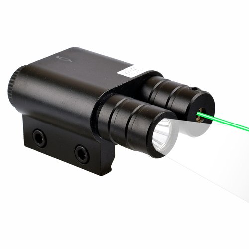WIPBOTEN Mini Rifle Combo Red Green Laser Sight Pistol 500 Lumen Flashlight Gun Beam Handgun Weaponlight for 20mm Picatinny Rail Mount Airsoft